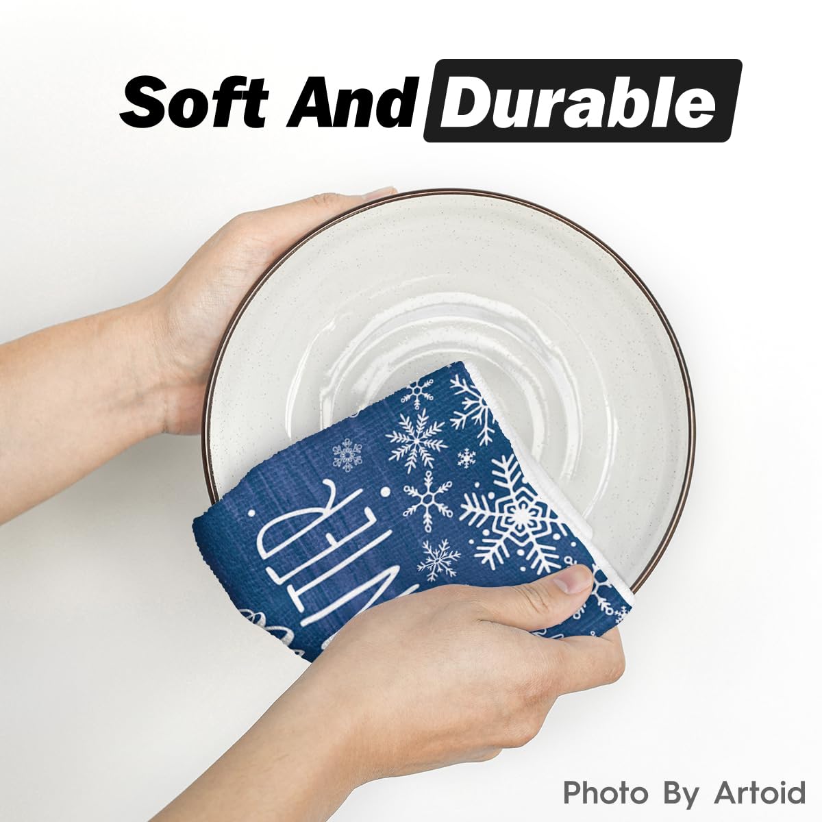 Artoid Mode highly absorbent towels pictured drying dishes efficiently.