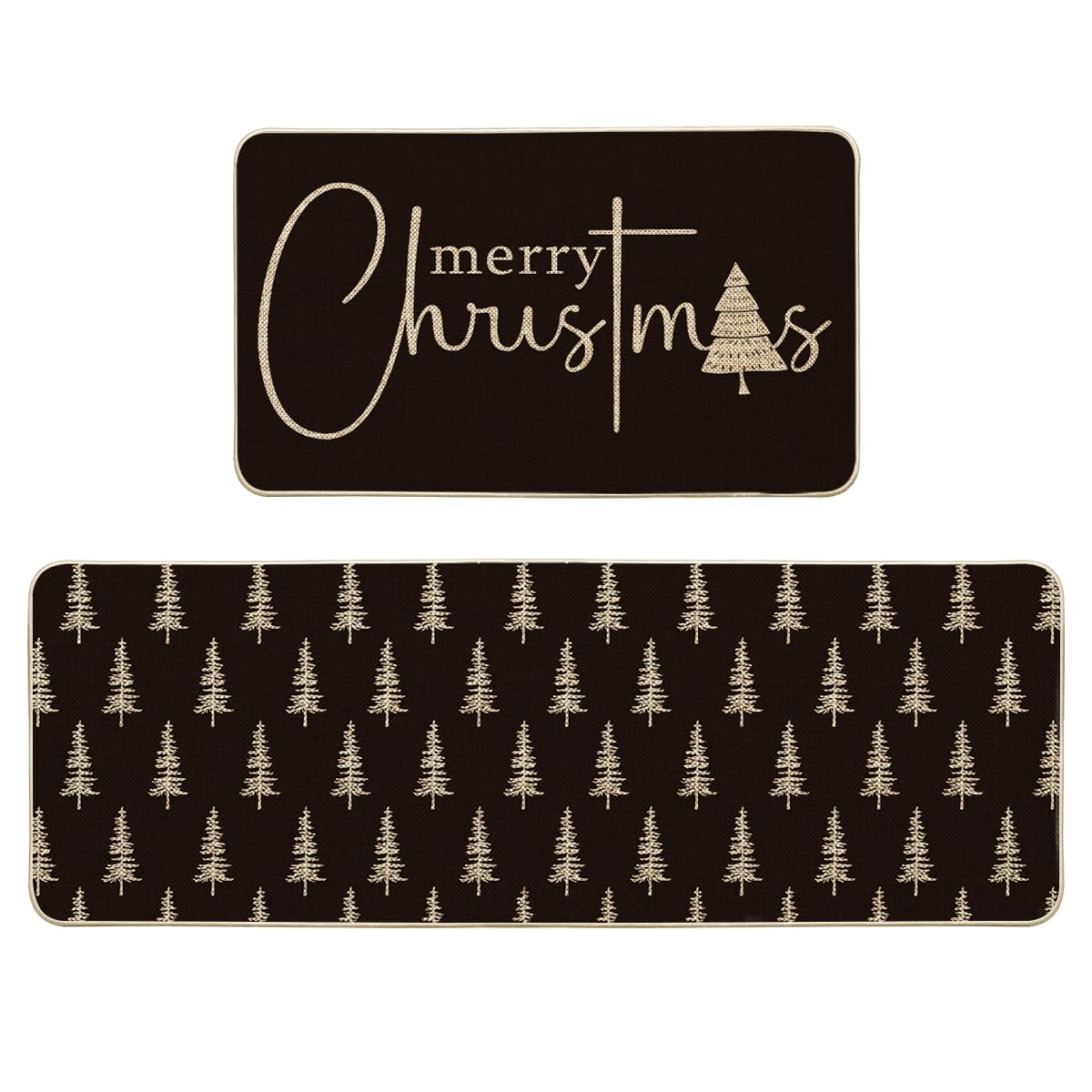 Artoid Mode kitchen mat with Xmas tree pattern enhances festive entryways and decor