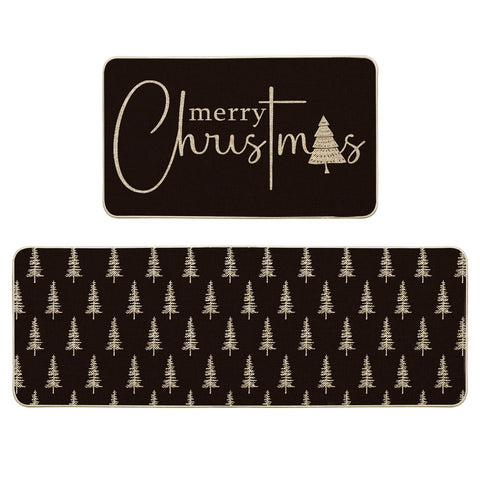 Artoid Mode kitchen mat with Xmas tree pattern enhances festive entryways and decor