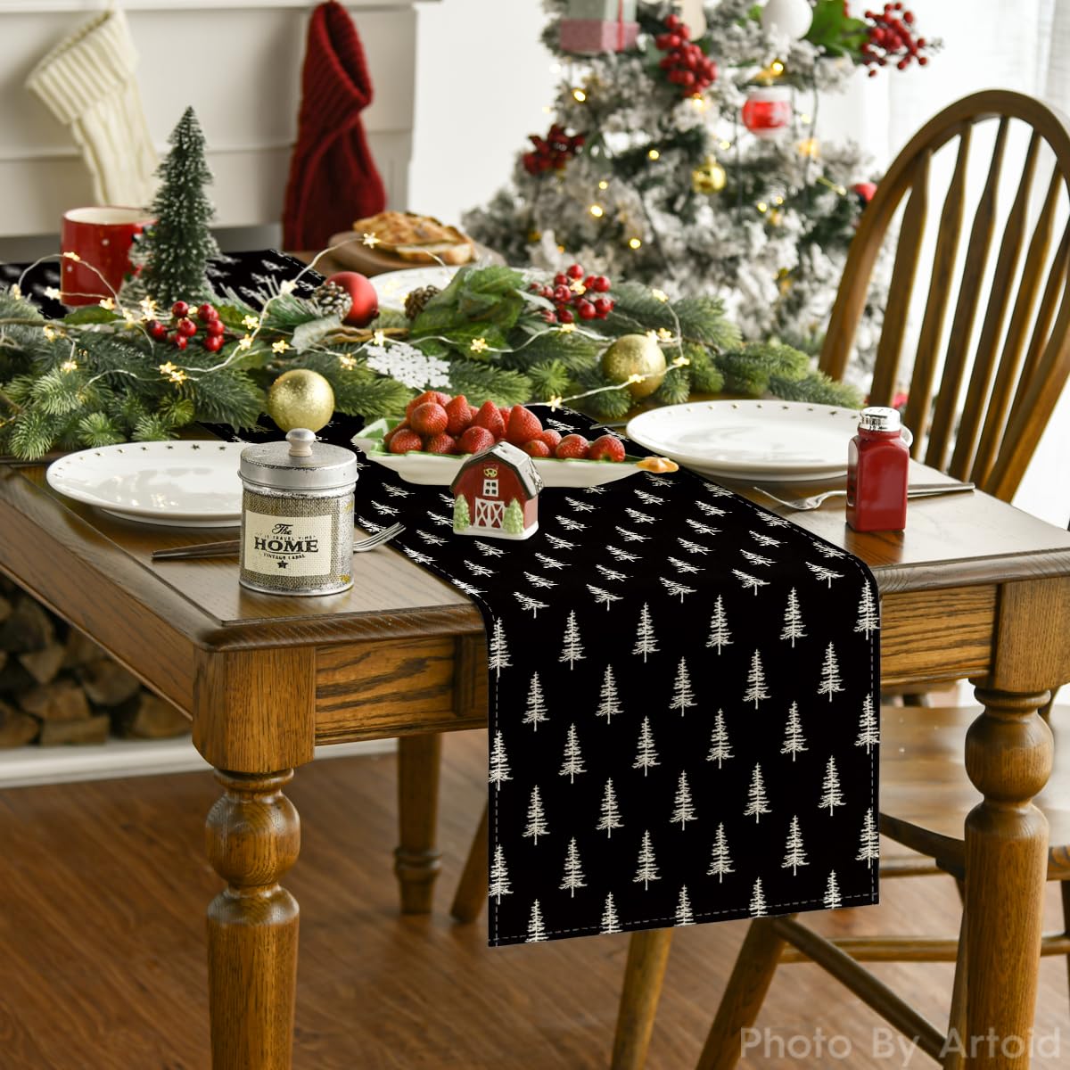 Artoid Mode table runner on dining table for holiday meals