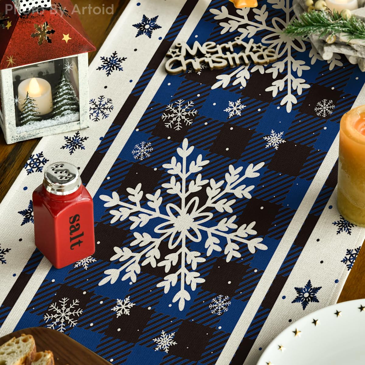 Artoid Mode buffalo plaid pattern adds bold seasonal style to dining spaces
