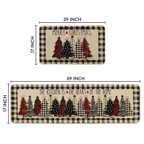 Artoid Mode buffalo plaid two-piece mats designed for easy cleaning and long-lasting wear.