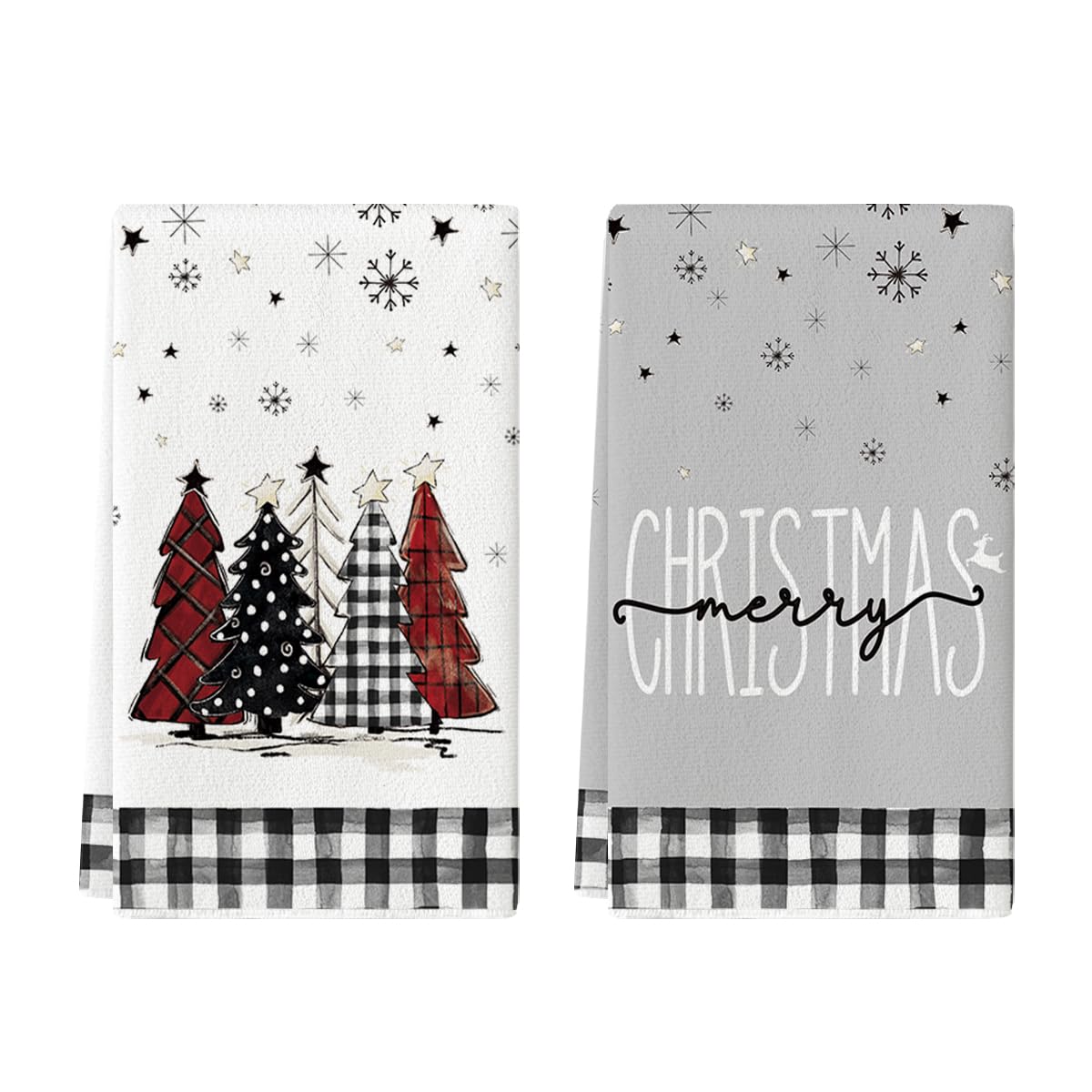 Artoid Mode buffalo plaid kitchen towels in 18x26, soft and absorbent for daily use.