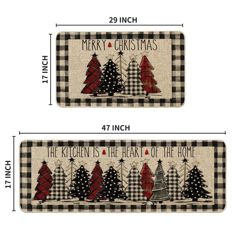 Artoid Mode Christmas kitchen mats set shown in festive dining area