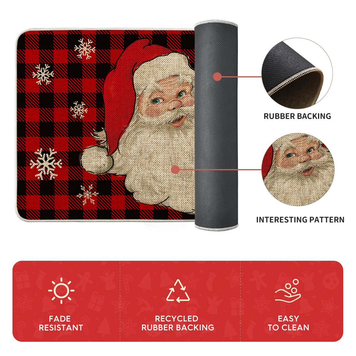 Artoid Mode Christmas entryway dining decor mat adds seasonal charm to spaces.