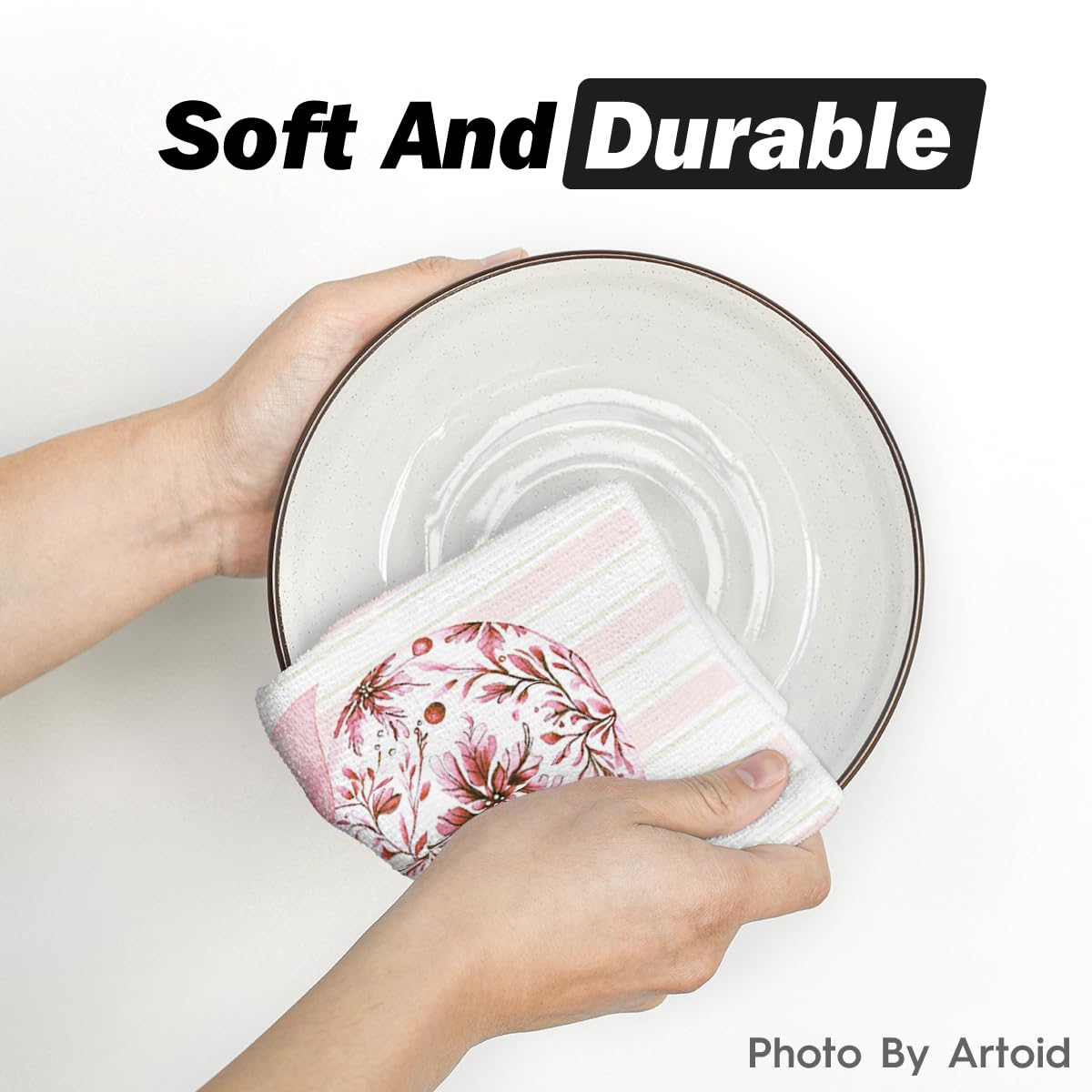 Artoid Mode Christmas-pattern towels brighten counters while cleaning spills.