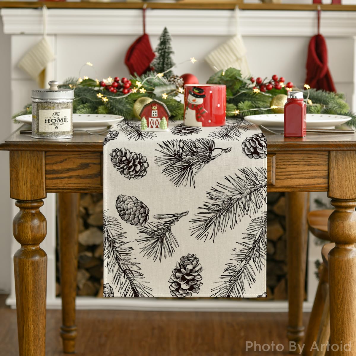 Artoid Mode Christmas table runner 13x108 elevates seasonal tablescapes with easy setup