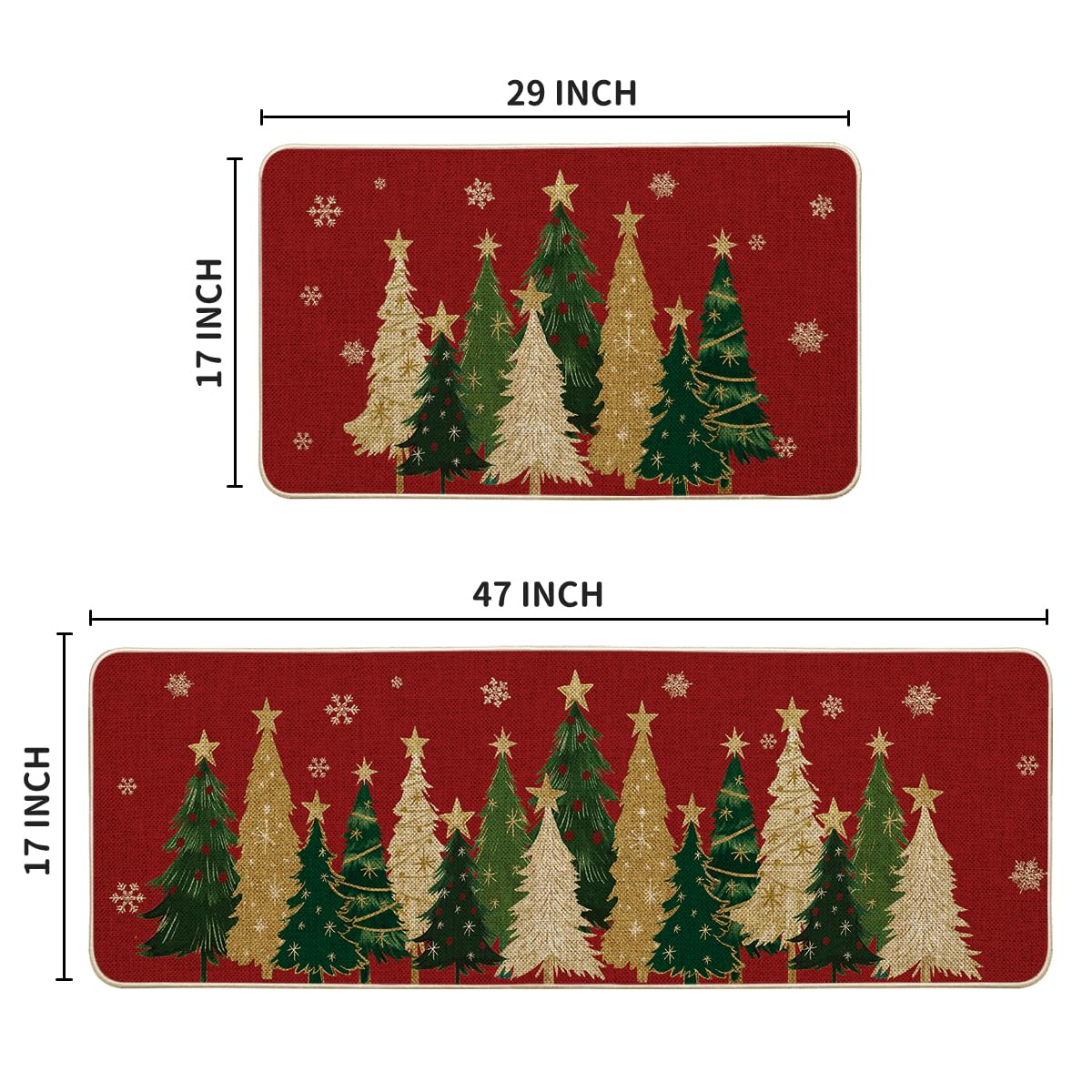 Artoid Mode christmas tree pattern mat 17x29 adds seasonal charm and anti-slip support