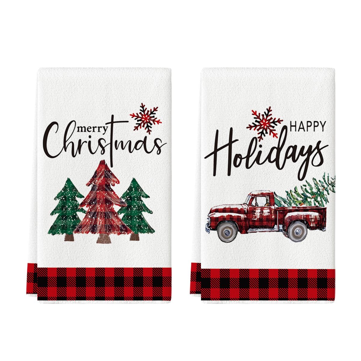 Artoid Mode Christmas Trees towel close-up fiber for soft, durable drying.