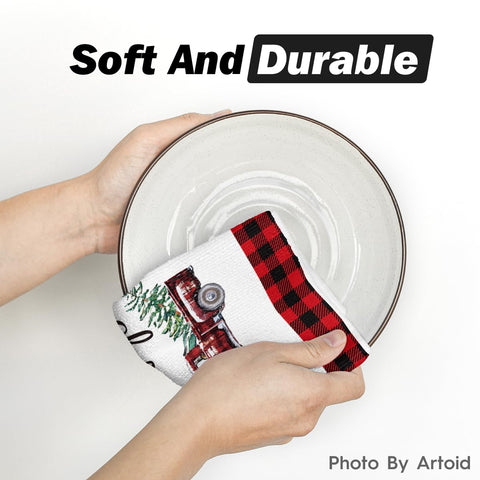 Artoid Mode Christmas Trees towel pattern highlights seasonal decor and practicality.