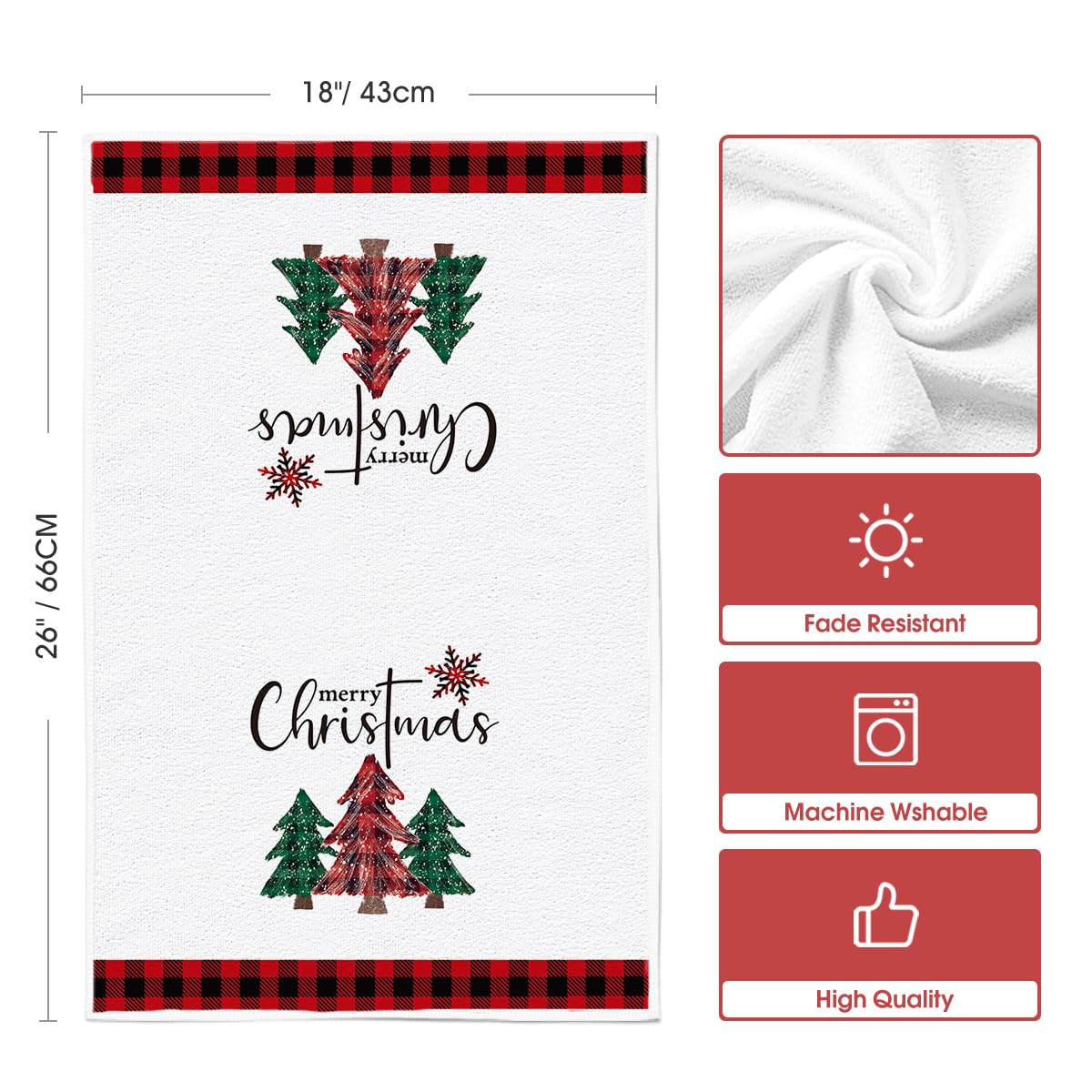 Artoid Mode Christmas Trees towel set of two ready for daily use.