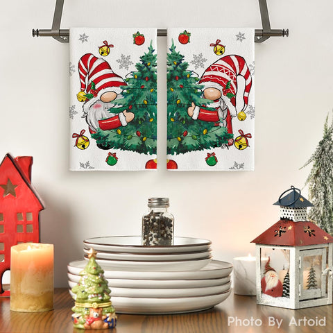 Artoid Mode Christmas trees pattern towels enhance seasonal vibes while drying dishes.