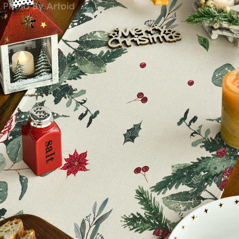 Artoid Mode closeup pattern print on runner shows vibrant seasonal detail.