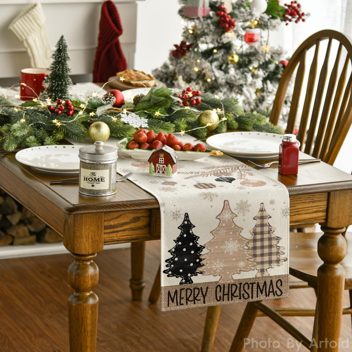 Artoid Mode colorful holiday pattern print adds character to everyday or party tables.