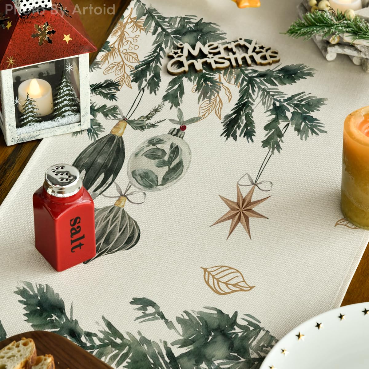 Artoid Mode colorful holiday table runner highlights durable stitching and long-lasting use