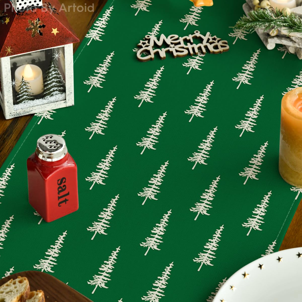 Artoid Mode colorful holiday runner adds seasonal charm to kitchen and dining