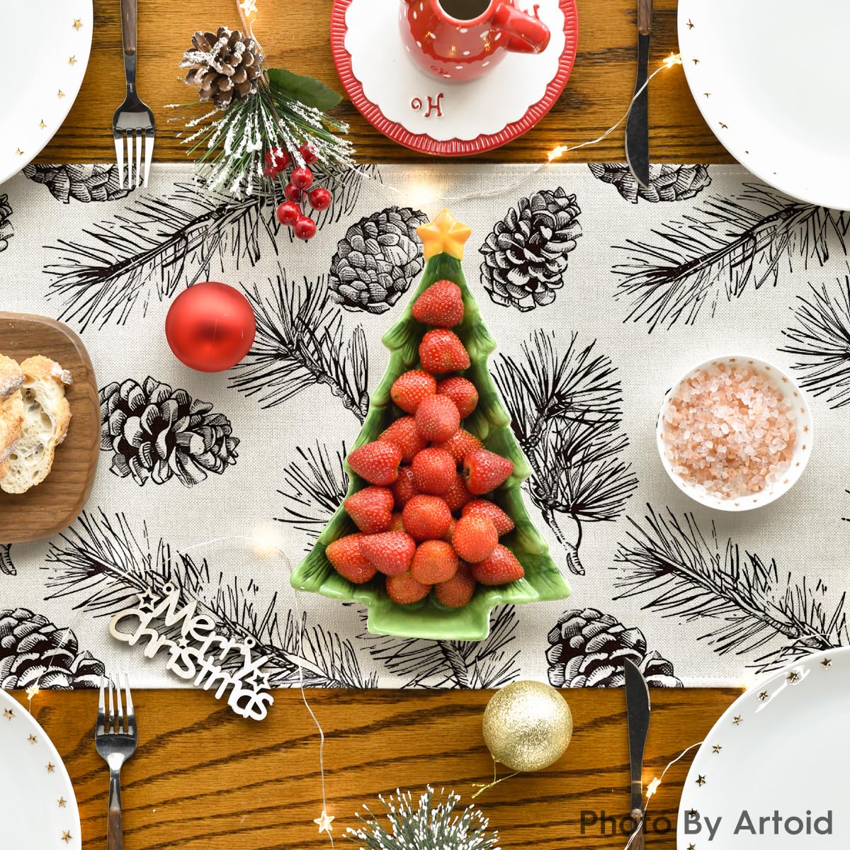 Artoid Mode colorful holiday runner pairs with any table setup.
