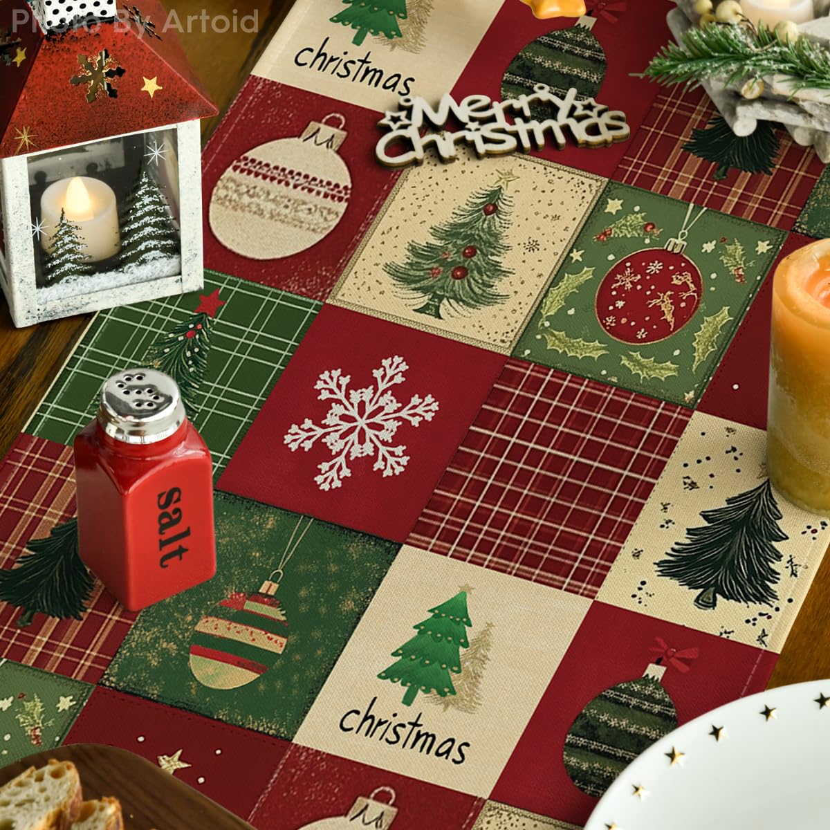 Artoid Mode colorful pattern table runner enhances daily dining.