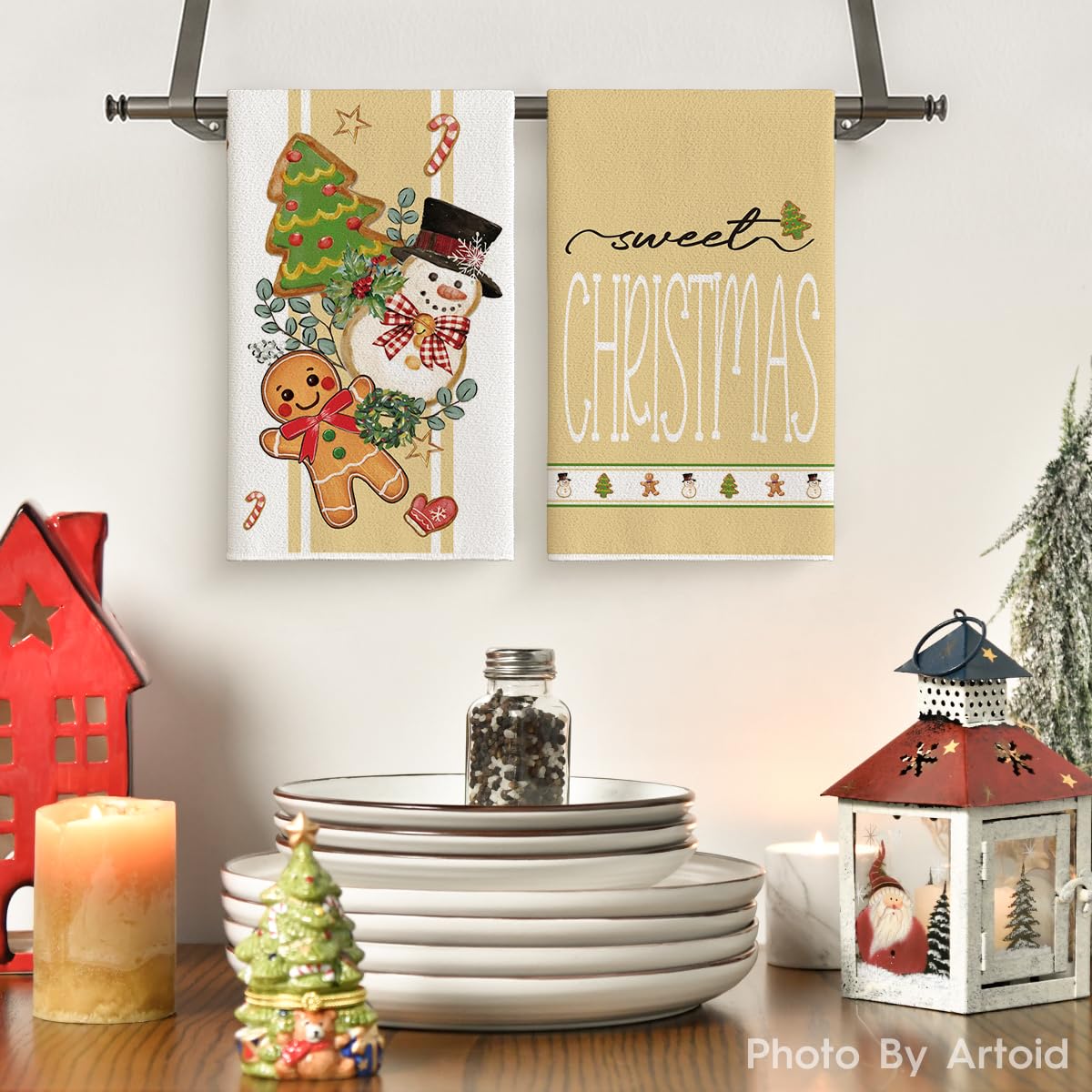 Artoid Mode colorful seasonal kitchen towels for holiday decor