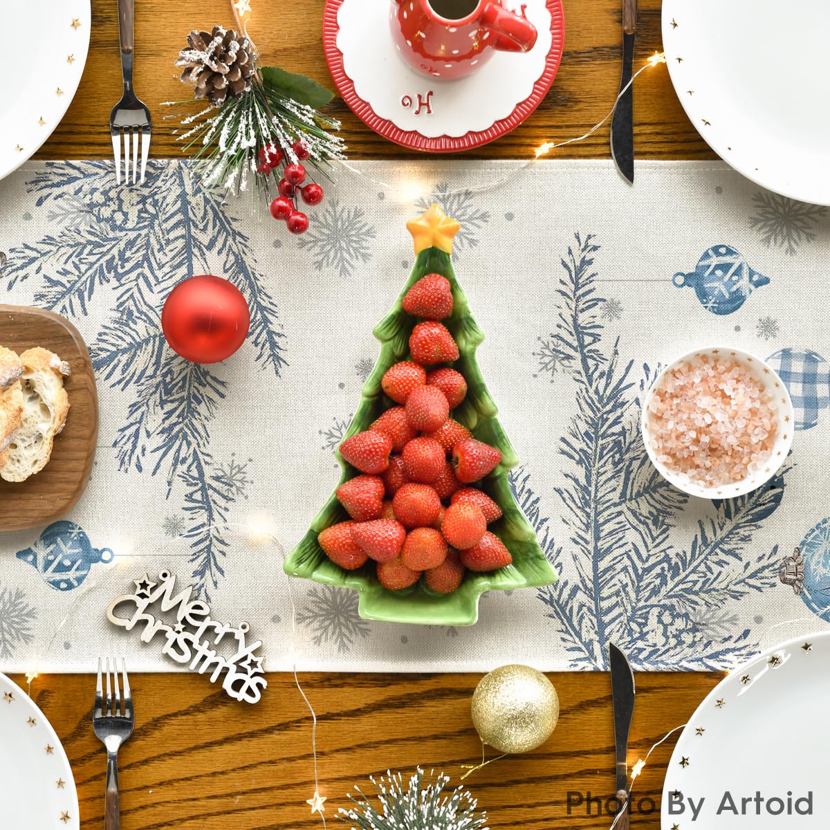 Artoid Mode colorful table runner pattern adds vibrant decor for meals.