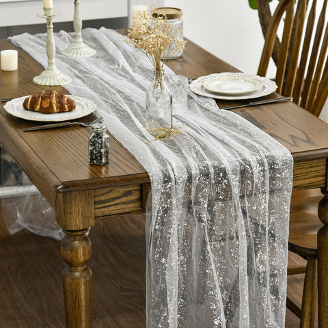 Durable 100% polyester construction stands up to daily use and meals.