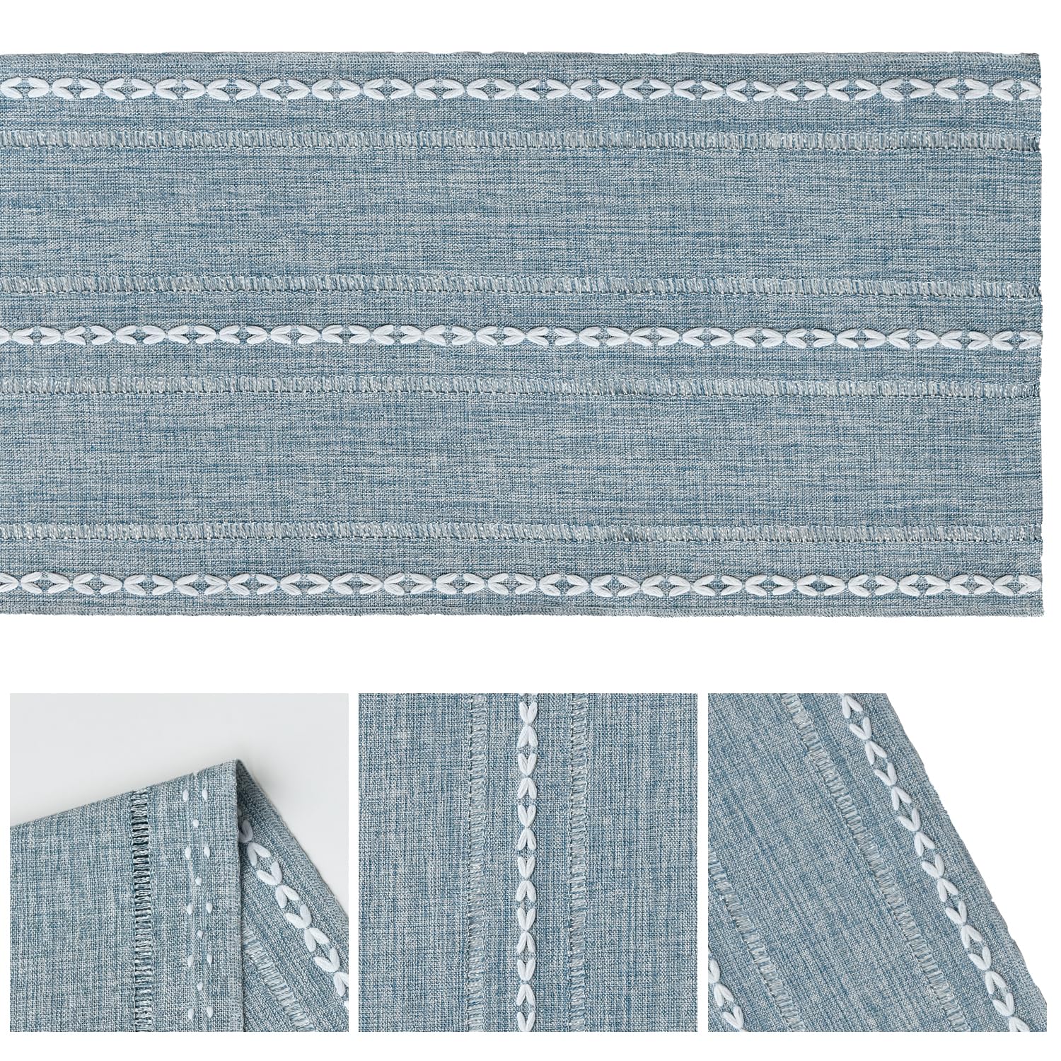 Artoid Mode dusty blue table runner ideal for everyday meals and celebrations