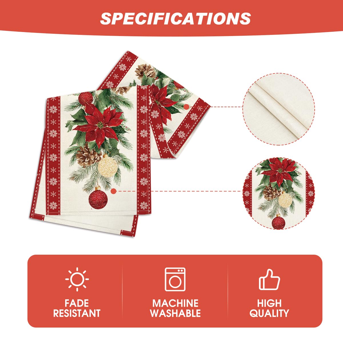 Artoid Mode easy-clean table runner withstands washing and fading.