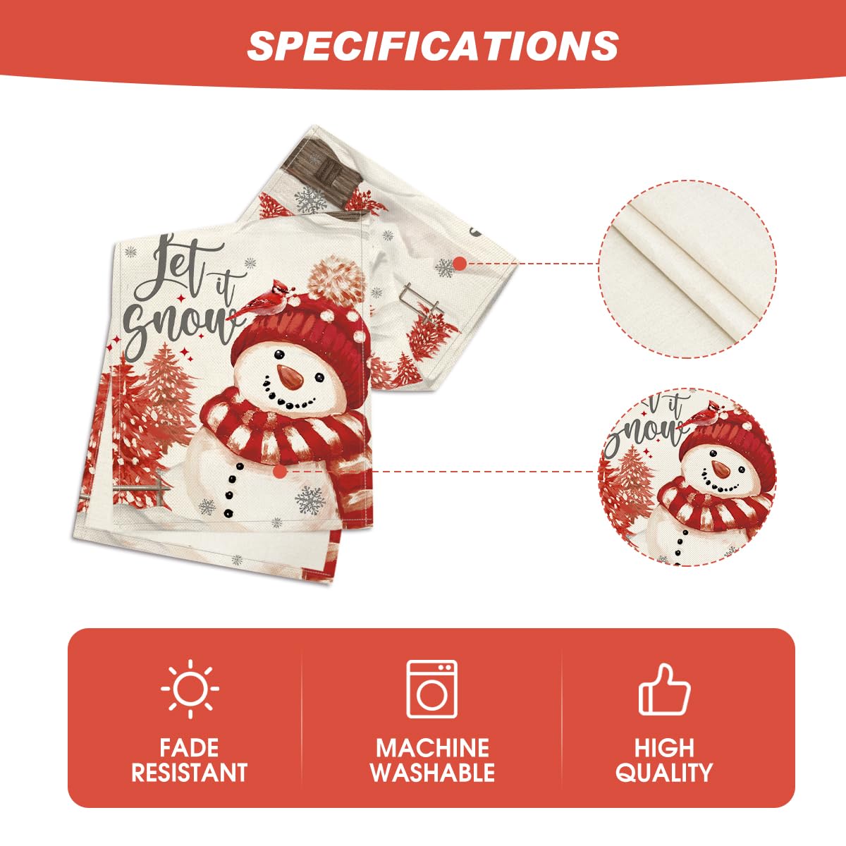 Artoid Mode 100% polyester table runner is machine washable for easy cleanup.