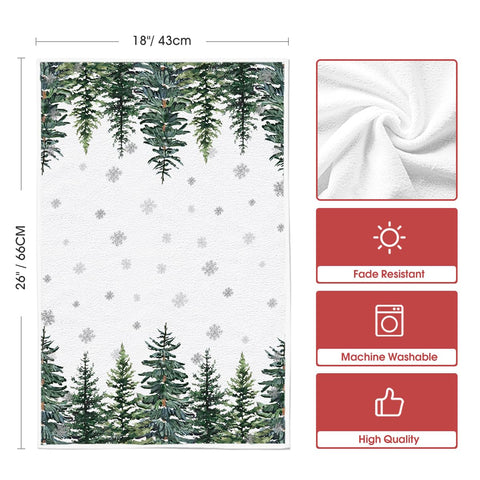 Artoid Mode elk trees snow hello winter towel draped on rack enhances seasonal kitchen styling