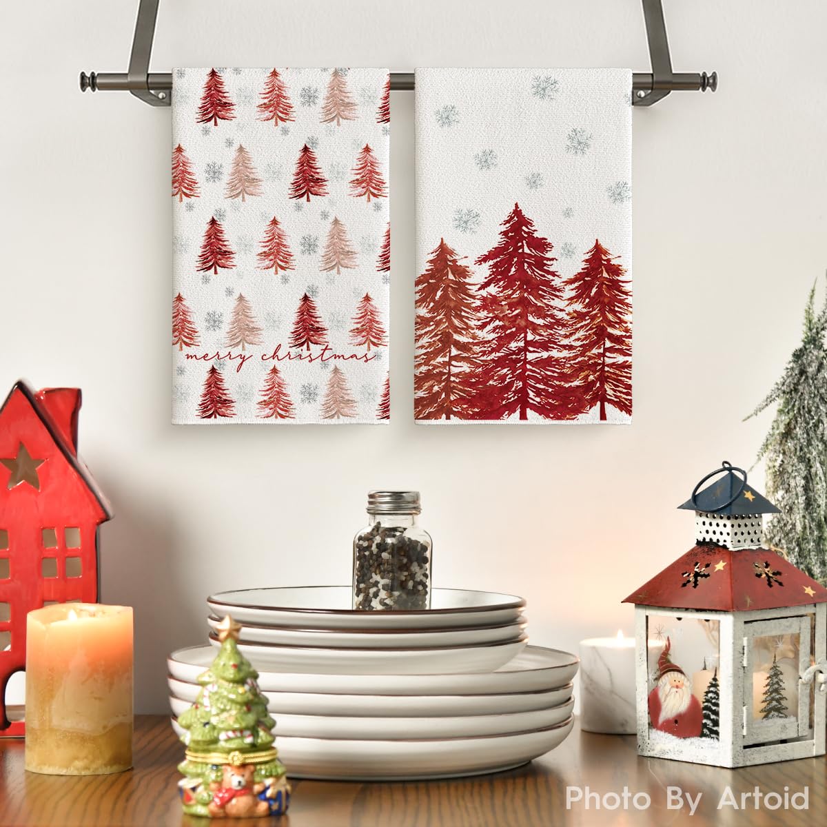 Artoid Mode farmhouse holiday snowflake design towels add festive flair while cleaning