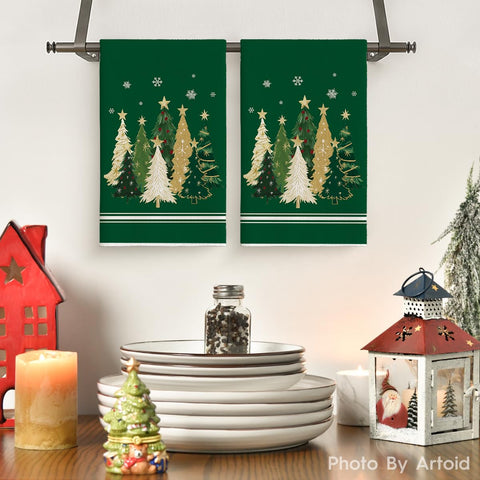 Artoid Mode farmhouse snowflakes towel ideal for daily cleaning and drying dishes