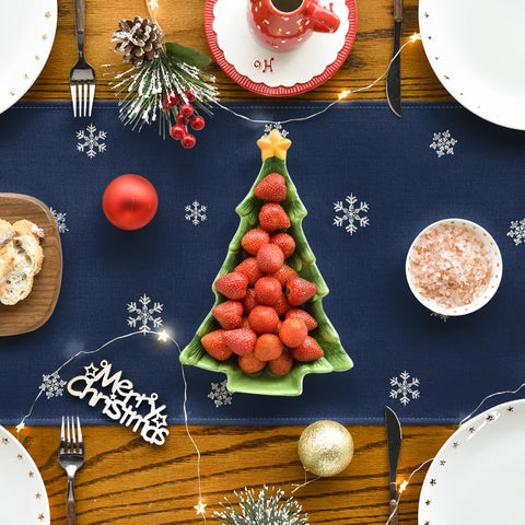 Artoid Mode festive kitchen blue runner cleans easily and dries flat