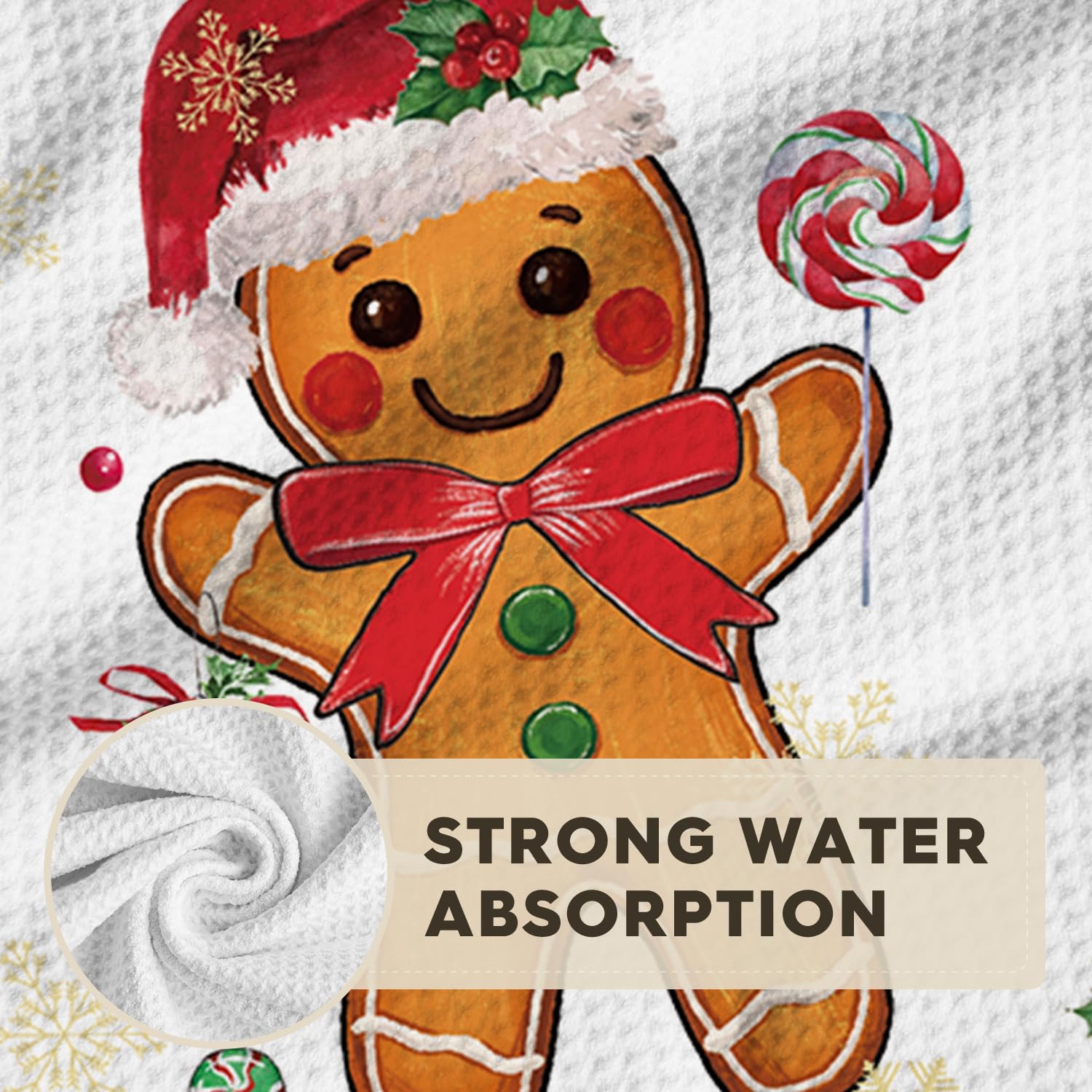 Artoid Mode gingerbread-dish towel ideal for drying counters