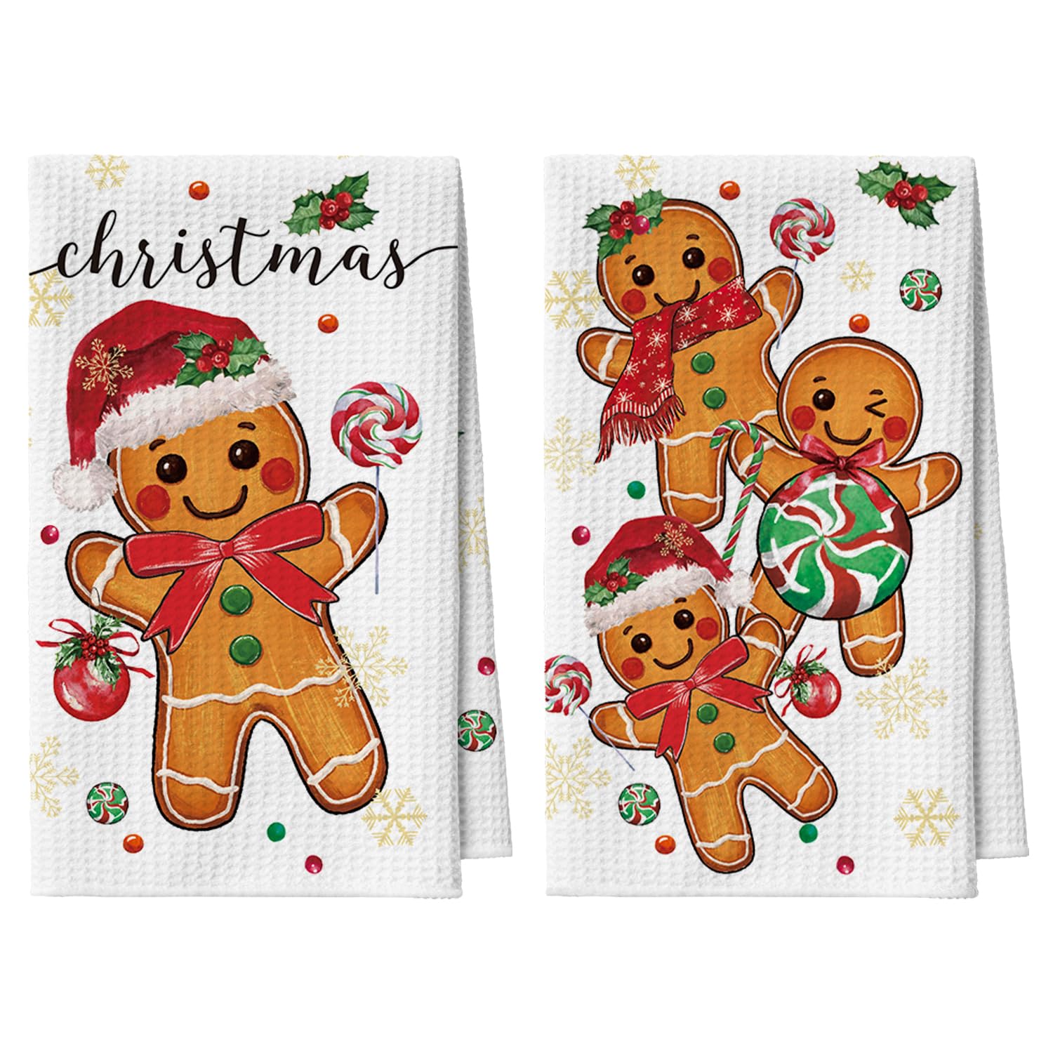 Artoid Mode gingerbread kitchen towel set 18x26 speeds dish drying