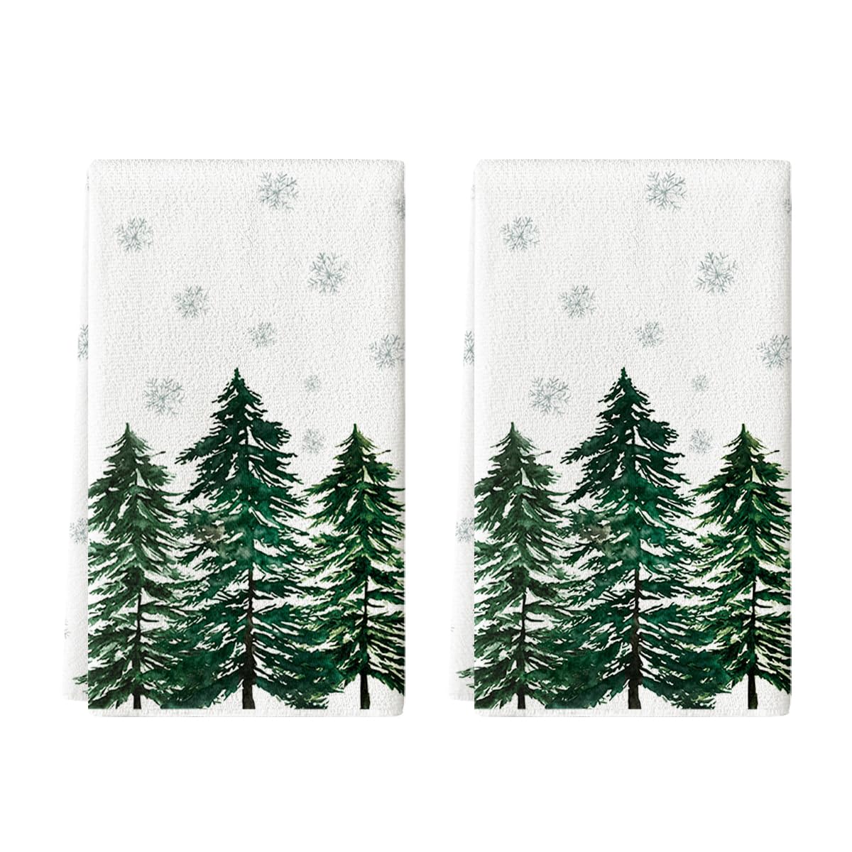 Artoid Mode green Xmas tree dish towel for festive everyday drying