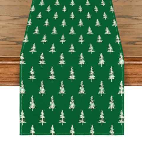 Artoid Mode green Xmas tree table runner brightens festive dining tables