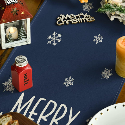 Artoid Mode holiday dining blue table runner brightens kitchens for daily elegance