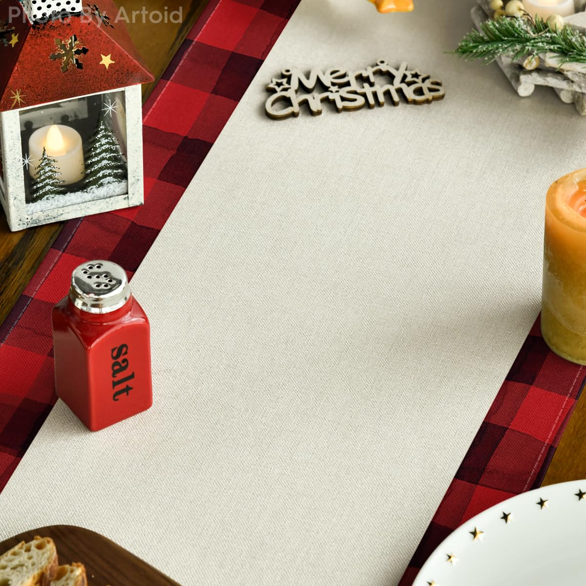 Artoid Mode holiday table runner for indoor outdoor celebrations