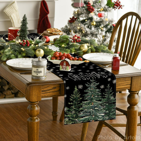 Artoid Mode holiday pattern brightens a Christmas dining setup