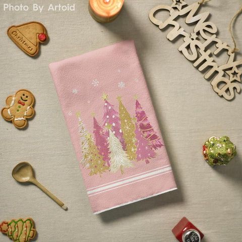 Artoid Mode holiday pattern dish towel brightens the kitchen while drying dishes.