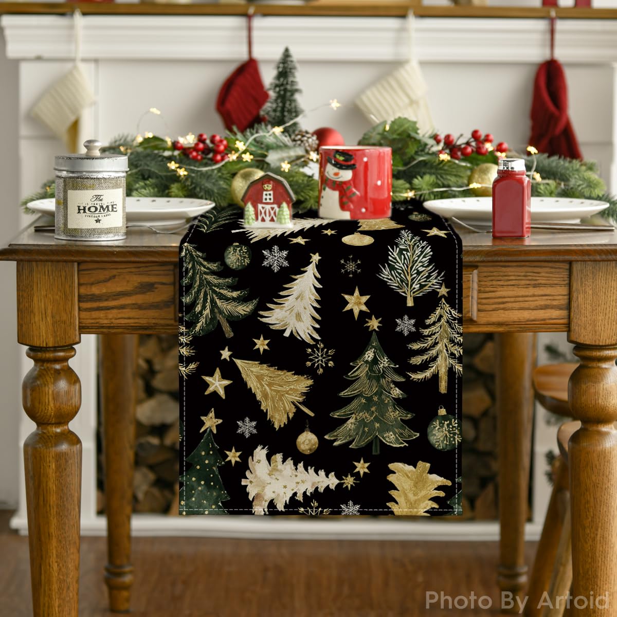 Artoid Mode 13x72 inch holiday table runner fits 4–6 seat tables