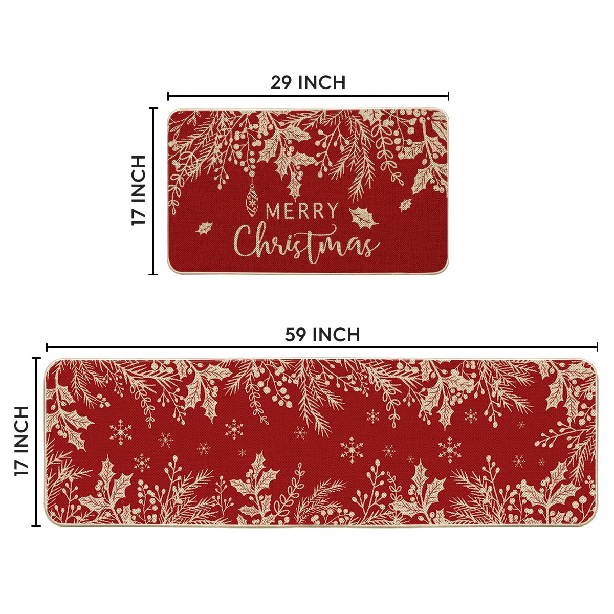 Artoid Mode mat close-up shows festive holly pine print for entryways