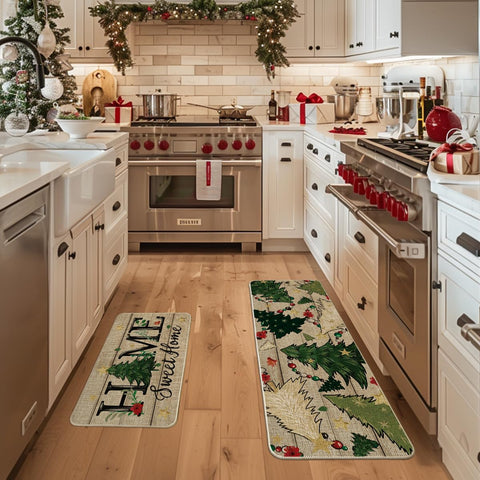Artoid Mode Xmas Tree mats 17x29 in kitchen protect floors and reduce slips.