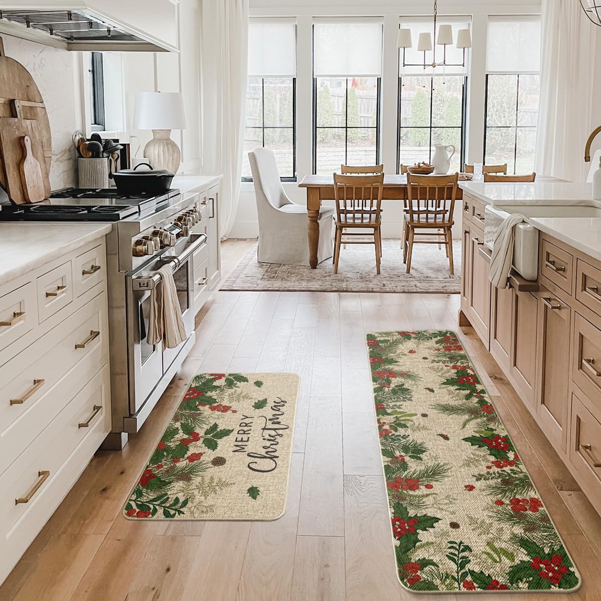 Artoid Mode winter decor mat set brightens entryways and kitchens.