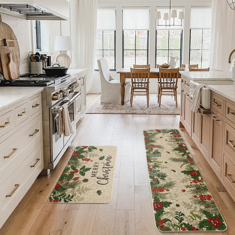 Artoid Mode winter decor mat set brightens entryways and kitchens.