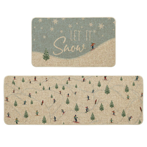Artoid Mode Let It Snow kitchen mat 17x29 with festive pattern protecting floors