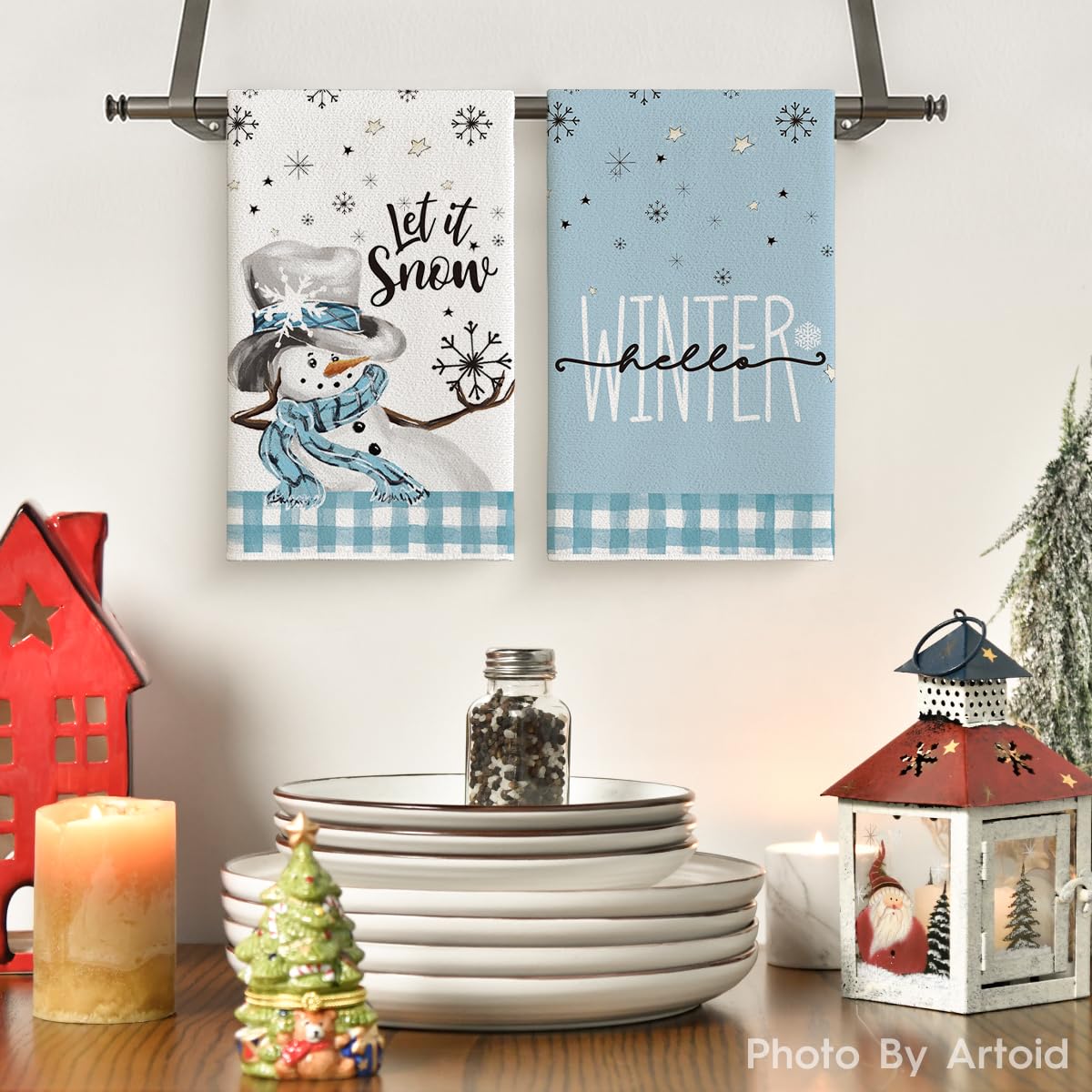 Artoid Mode let it snow kitchen towel set for stylish drying