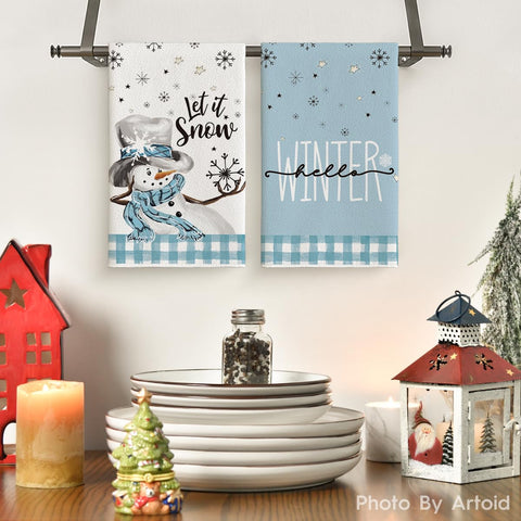 Artoid Mode let it snow kitchen towel set for stylish drying