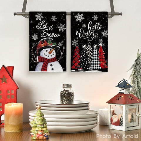 Artoid Mode Let It Snow towels featuring seasonal charm and practical drying power