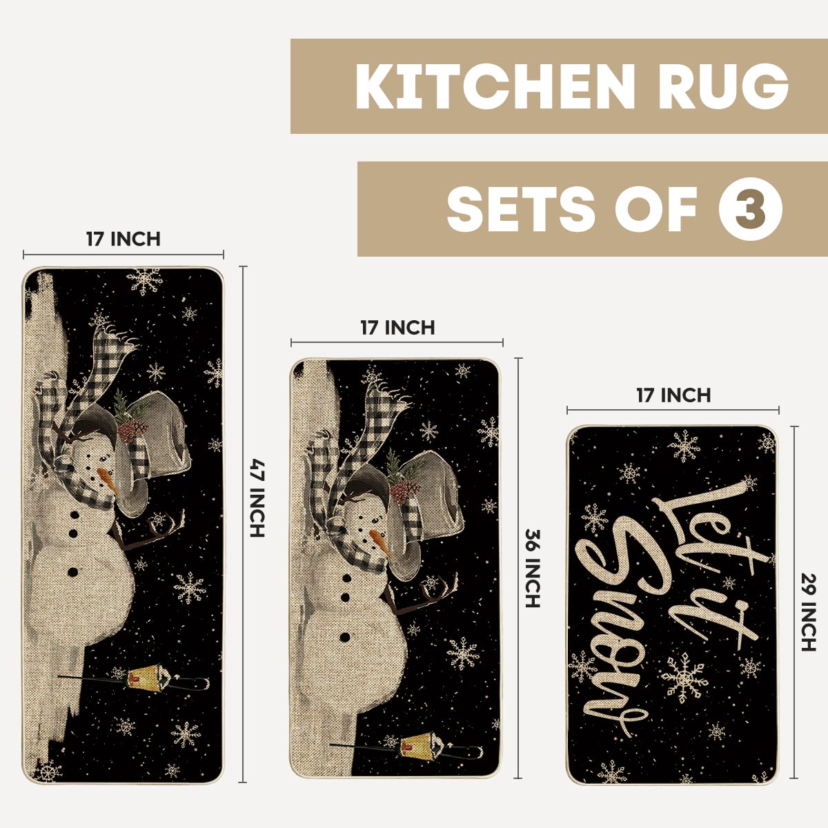 Artoid Mode Let It Snow 17x47 snowman mat creates cozy focal point and protects floors.